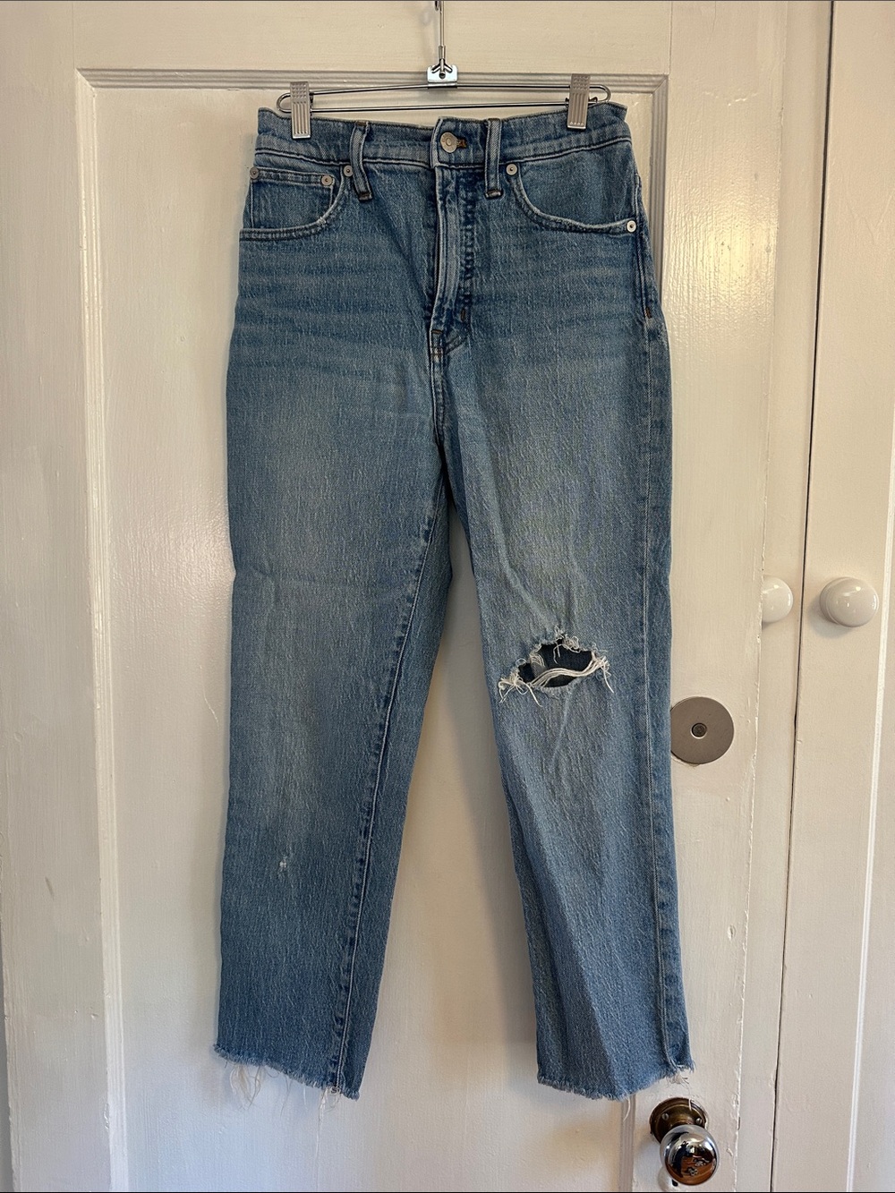 Classic High-Rise Straight Jeans in Medium Blue